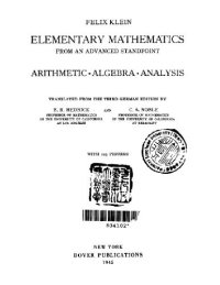 cover of the book Elementary Mathematics from an Advanced Standpoint. Vol. 1 