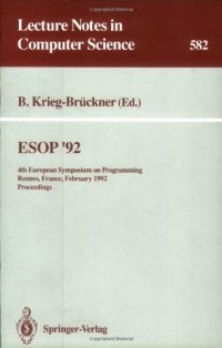 cover of the book ESOP '92: 4th European Symposium on Programming Rennes, France, February 26–28, 1992 Proceedings