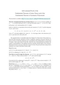 cover of the book Self-contained Proofs of the Fundamental Theorem of Galois Theory and of the Fundamental Theorem of Symmetric Polynomials [expository notes]