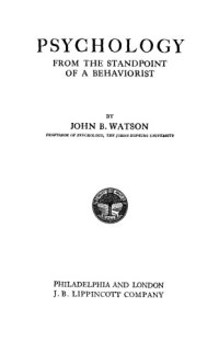 cover of the book Psychology from the Standpoint of a Behaviorist