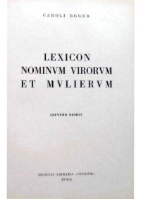 cover of the book Lexicon nominum virorum et mulierum