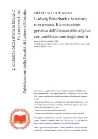 cover of the book Ludwig Feuerbach e la natura non umana: ricostruzione genetica dell'Essenza della religione con pubblicazione degli inediti