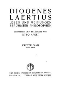 cover of the book Leben und Meinungen berühmter Philosophen. Buch VII