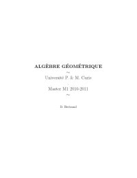 cover of the book Algèbre géométrique: Master M1 [Lecture notes]