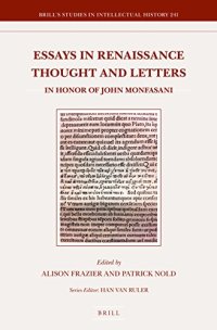 cover of the book Essays in Renaissance Thought and Letters: In Honor of John Monfasani