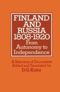 cover of the book Finland and Russia 1808–1920: From Autonomy to Independence