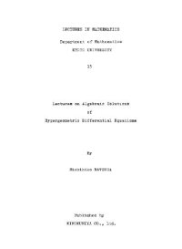 cover of the book Lectures on algebraic solutions of hypergeometric differential equations 