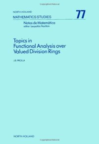 cover of the book Topics in functional analysis over valued division rings