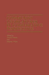 cover of the book Communist Legislatures in Comparative Perspective