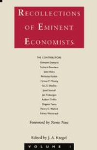 cover of the book Recollections of Eminent Economists: Volume 1