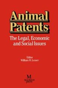 cover of the book Animal Patents: The Legal, Economic and Social Issues