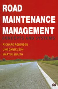 cover of the book Road Maintenance Management: Concepts and Systems