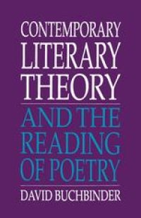 cover of the book Contemporary Literary Theory and the Reading of Poetry