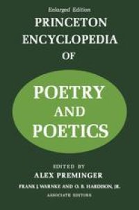 cover of the book Princeton Encyclopedia of Poetry and Poetics