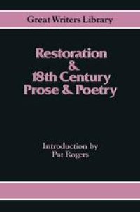 cover of the book Restoration and 18th-Century Prose and Poetry: Excluding Drama and the Novel