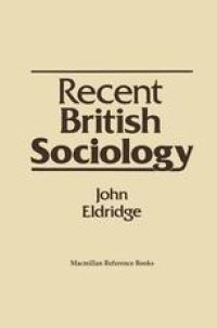 cover of the book Recent British Sociology