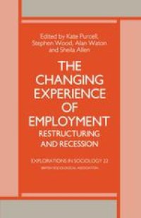 cover of the book The Changing Experience of Employment: Restructuring and Recession