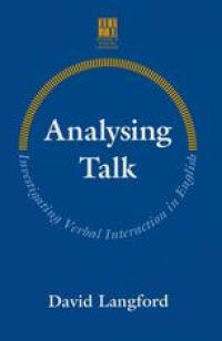 cover of the book Analysing Talk: Investigating Verbal Interaction in English