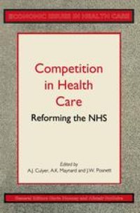 cover of the book Competition in Health Care: Reforming the NHS