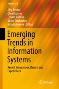 cover of the book Emerging Trends in Information Systems: Recent Innovations, Results and Experiences