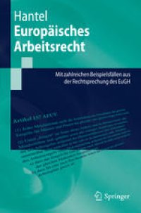 cover of the book Europäisches Arbeitsrecht: Mit zahlreichen Beispielsfällen aus der Rechtsprechung des EuGH