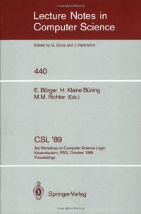 cover of the book CSL '89: 3rd Workshop on Computer Science Logic Kaiserslautern, FRG, October 2–6, 1989 Proceedings