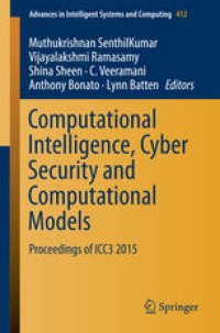 cover of the book Computational Intelligence, Cyber Security and Computational Models: Proceedings of ICC3 2015