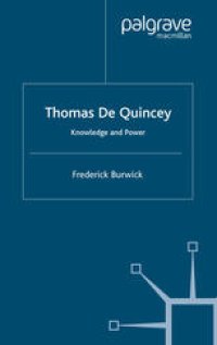 cover of the book Thomas de Quincey: Knowledge and Power