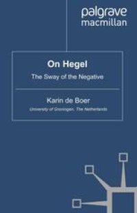 cover of the book On Hegel: The Sway of the Negative