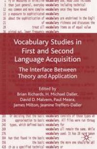 cover of the book Vocabulary Studies in First and Second Language Acquisition: The Interface Between Theory and Application