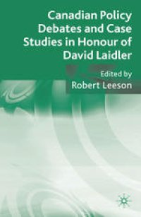 cover of the book Canadian Policy Debates and Case Studies in Honour of David Laidler