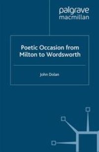 cover of the book Poetic Occasion from Milton to Wordsworth