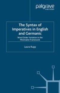 cover of the book The Syntax of Imperatives in English and Germanic: Word Order Variation in the Minimalist Framework