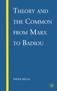 cover of the book Theory and the Common from Marx to Badiou