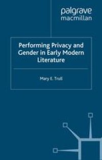 cover of the book Performing Privacy and Gender in Early Modern Literature