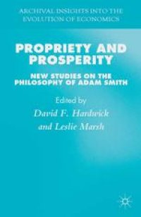 cover of the book Propriety and Prosperity: New Studies on the Philosophy of Adam Smith