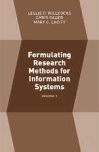 cover of the book Formulating Research Methods for Information Systems: Volume 1