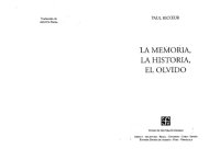 cover of the book La memoria, la historia, el olvido