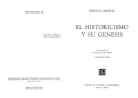 cover of the book El Historicismo y su genesis