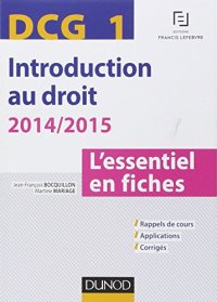 cover of the book DCG 1 - Introduction au droit - 2014/2015 - L’essentiel en fiches