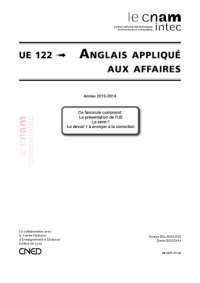 cover of the book UE 122 Anglais applique aux affaires 122 Série 1