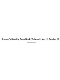 cover of the book Armour's Monthly Cook Book, Volume 2, No. 12, October 1913 A Monthly Magazine of Household Interest