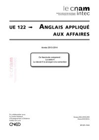 cover of the book UE 122 Anglais applique aux affaires 122 Série 4