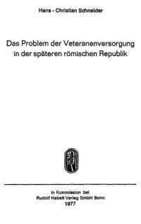 cover of the book Das Problem der Veteranenversorgung in der späteren römischen Republik