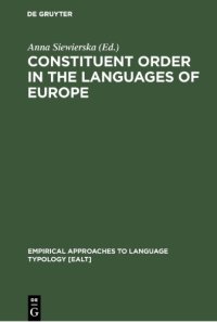 cover of the book Eurotyp: Typology of Languages in Europe, Volume 1: Constituent Order in the Languages of Europe