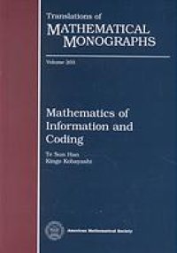 cover of the book Mathematics of information and coding