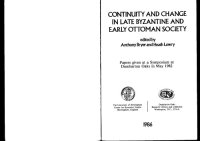 cover of the book Continuity and change in late Byzantine and early Ottoman society: papers given at a symposium at Dumbarton Oaks in May 1982