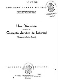 cover of the book Una discusión sobre el concepto jurídico de libertad