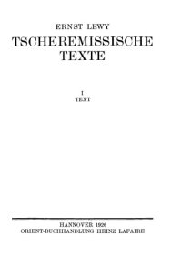 cover of the book Tscheremissische Texte I. Text