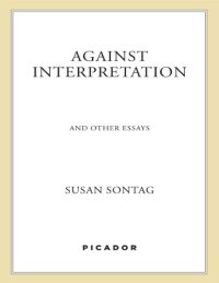 cover of the book Against interpretation and other essays